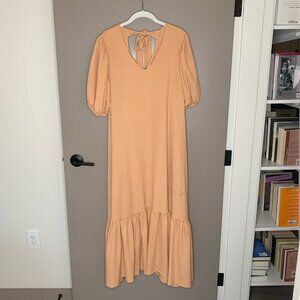 Gibson & Latimer V-Neck Tie Back Ruffled Hem Midi/Maxi Dress - Size L